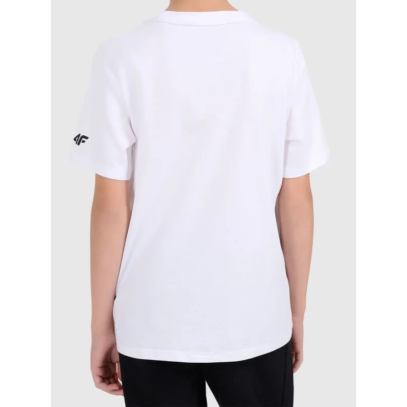 Boy's plain cotton T-shirt 4F 4FJWMM00TTSHM2330-10S