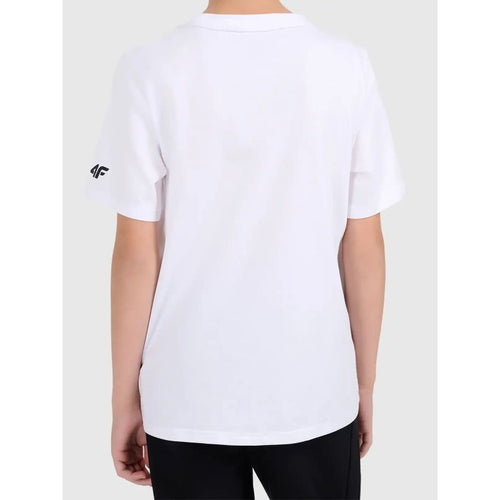 Boy's plain cotton T-shirt 4F 4FJWMM00TTSHM2330-10S