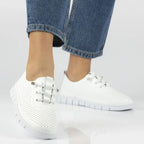 Women's leather openwork shoes, white Filippo DP7671 Footwear Your Sports Performance