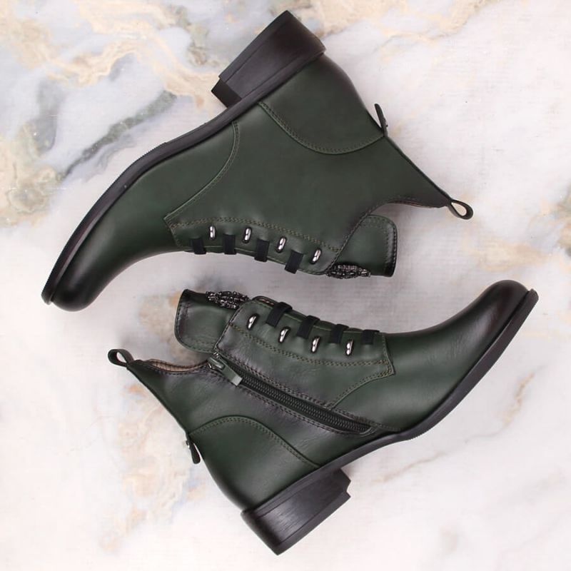 Insulated flat-heeled ankle boots Jezzi W JEZ412B green Footwear/Outdoor/Jezzi Your Sports Performance