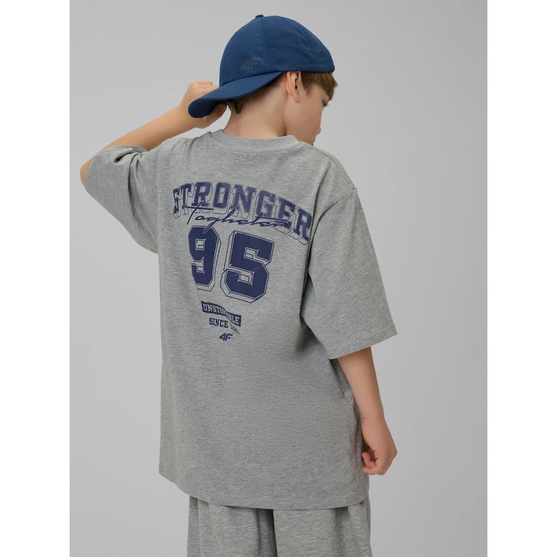 Boy's loose T-shirt with print 4F 4FJRSS26TTSHM3465-27M 4f