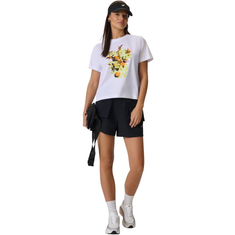 Women's T-shirt 4F F2721 white 4FWSS26TTSHF2721 10S