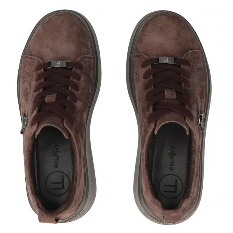 Women's brown leather platform shoes Filippo 6246