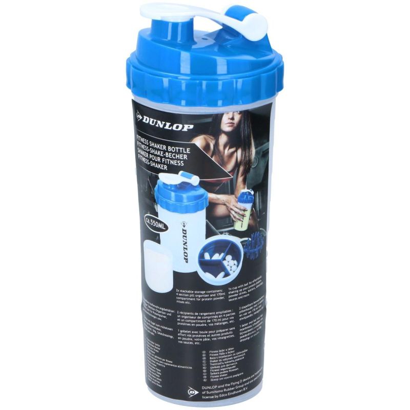 DUNLOP BLUE 550ML COCKTAIL SHAKER FOR NUTRITIONAL FOOD BOTTLE Sport/Siłownia I Fitness/Odżywki I Suplementy Your Sports Performance