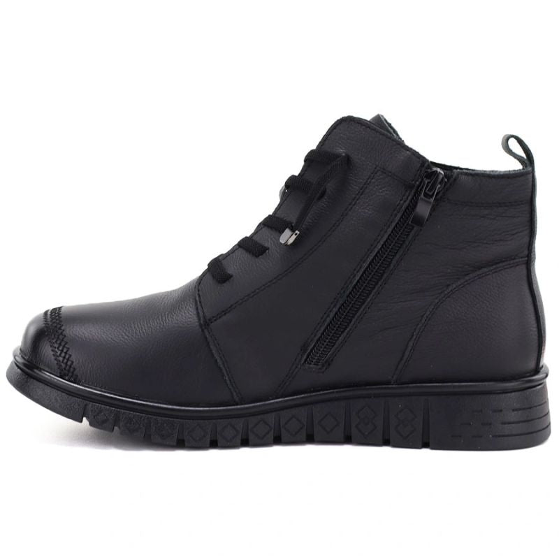 Comfortable black women's leather ankle boots T.Sokolski OL67-1