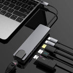 GEMBIRD MULTI ADAPTER USB TYPE-C 5IN1 (USB AF AND TYPE-C HUB + HDMI + PD+LAN) GRAY Kable i adaptery/Adaptery, przejściówki Your Sports Performance