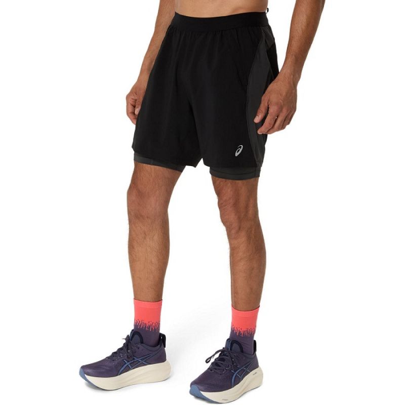 Asics Road 2N1 7IN Shorts M 2011D246001 Clothing/Running Asics