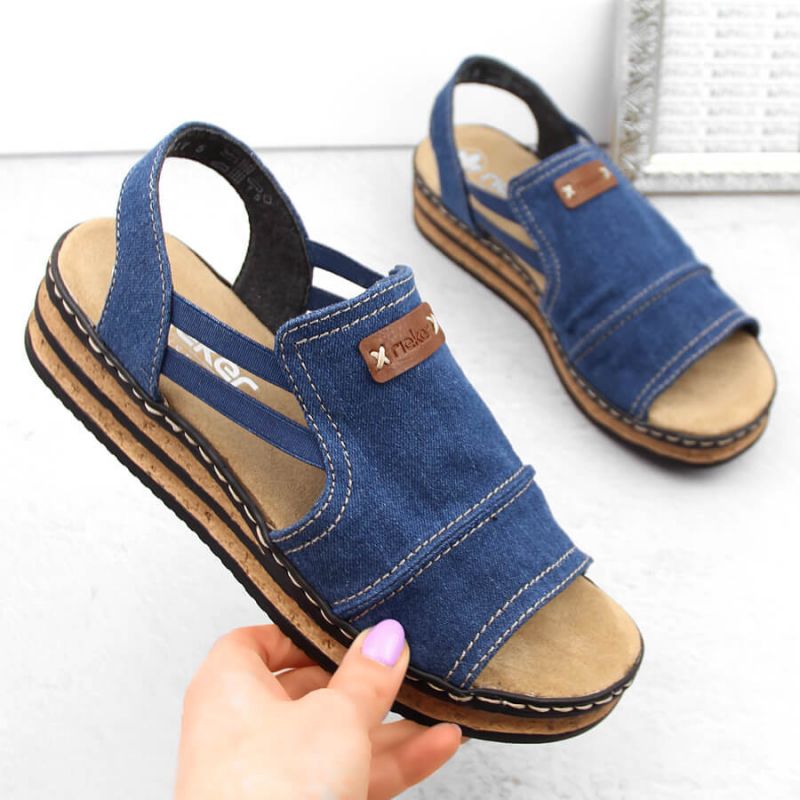 Comfortable Rieker W RKR684 jeans platform sandals Footwear/Lifestyle/Rieker Your Sports Performance