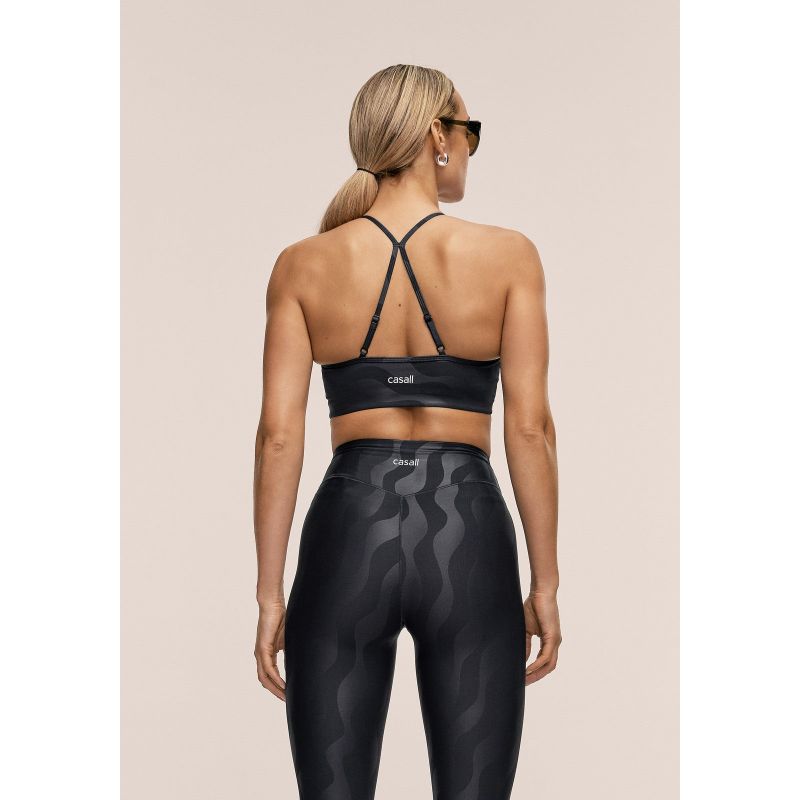 CASALL Sleek Strappy Sports Bra Printed Black