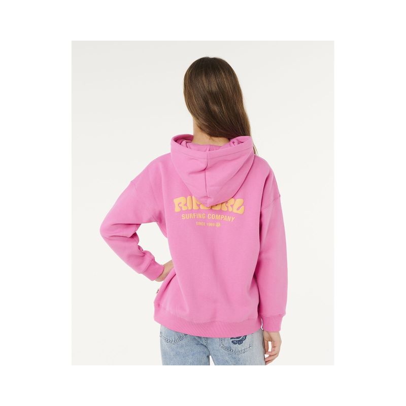 RIP CURL Surf Puff Hood-Girl pink sweatshirt