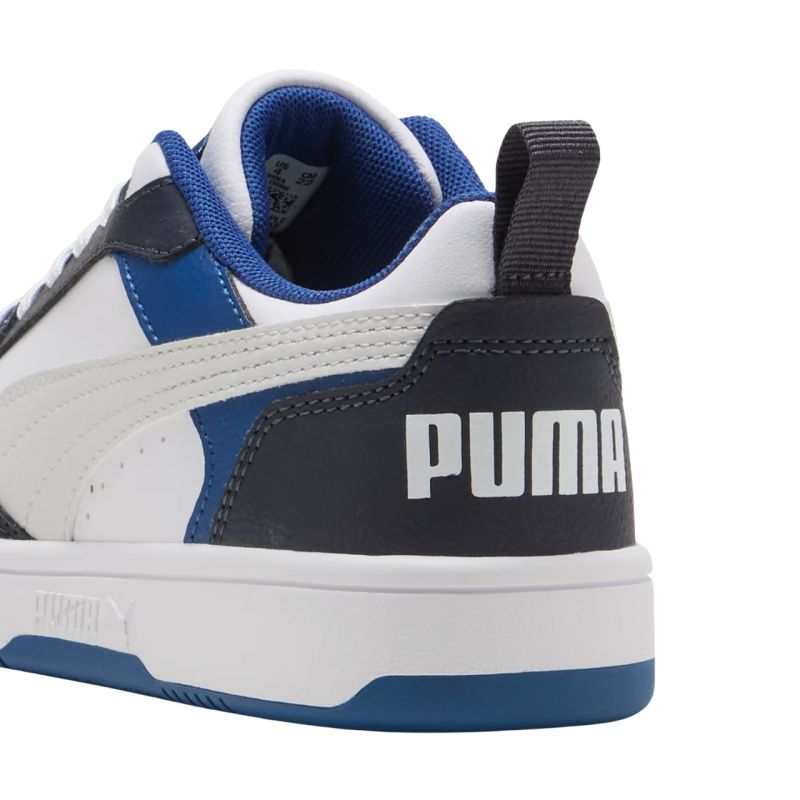 Puma Rebound V6 Lo Mid kids' shoes white and blue 393833 28 Puma