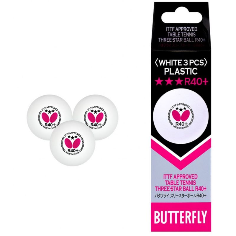 Butterfly R40+ table tennis balls *** 3 pcs S924903 Accessories/Balls/Table Tennis Your Sports Performance