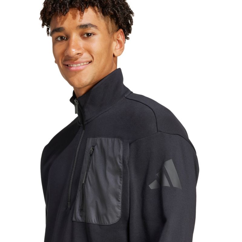 Men's adidas City Escape Fleece Half-Zip GD Sweatshirt Black JF3290 To be categorized Your Sports Performance