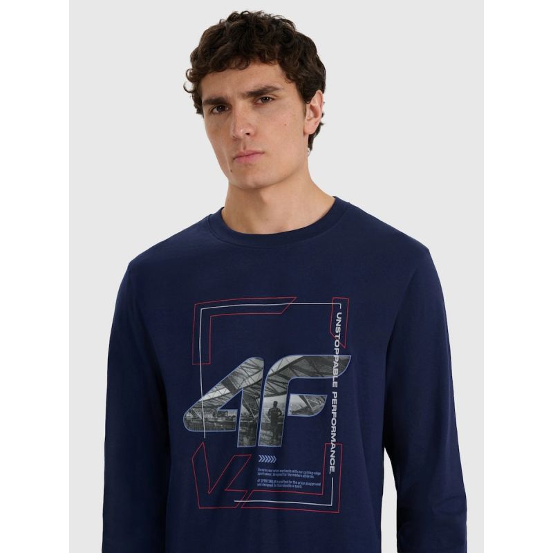 Men's longsleeve regular with print 4F 4FRAW25TLONM606-31S
