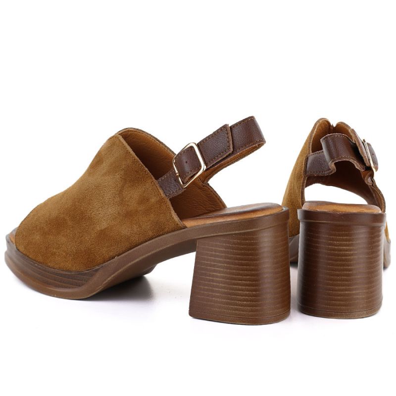 Women's leather suede high-heeled sandals Vinceza 26-39995 Vinceza