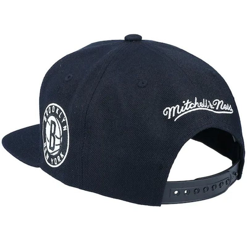 Mitchell &amp; Ness NBA Brooklyn Nets Team Script 2.0 Snapback Nets Cap HHSS3280-BNEYYPPPBLCK Clothing/Basketball/Mitchell & Ness Your Sports Performance