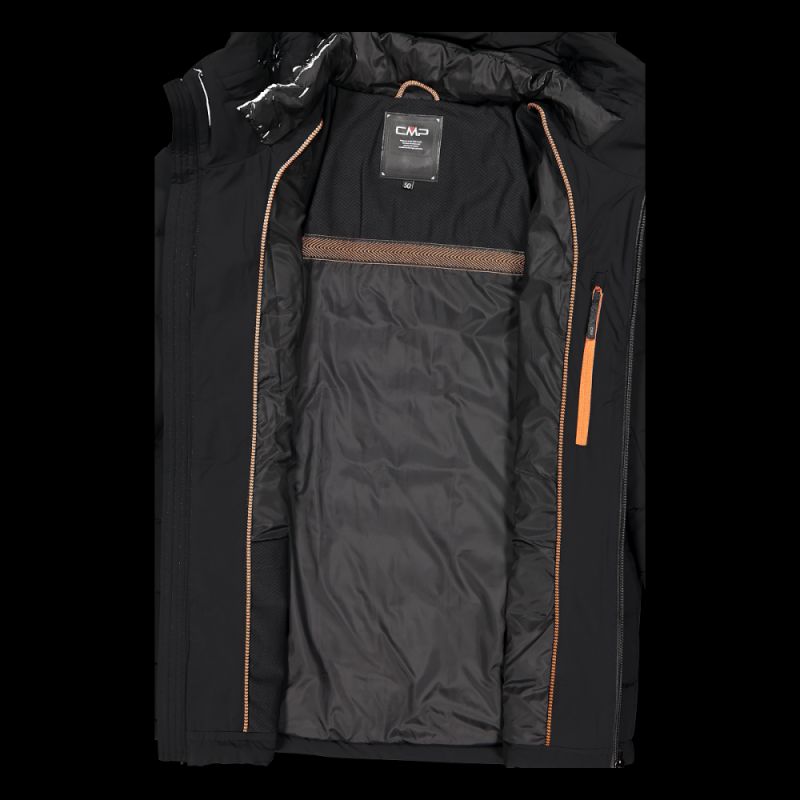 CMP men's winter sports jacket with hood, insulated, black (34K0167/U901) CMP