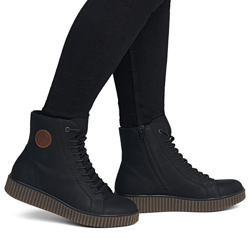 Women's insulated platform ankle boots black Rieker Y4308-00