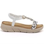 Women's white wedge sandals Artiker 58C0013 Artiker