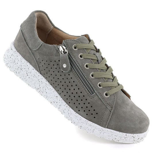 Women's leather openwork shoes on a green platform M.Daszyński 26PB17-04 M. Daszyński