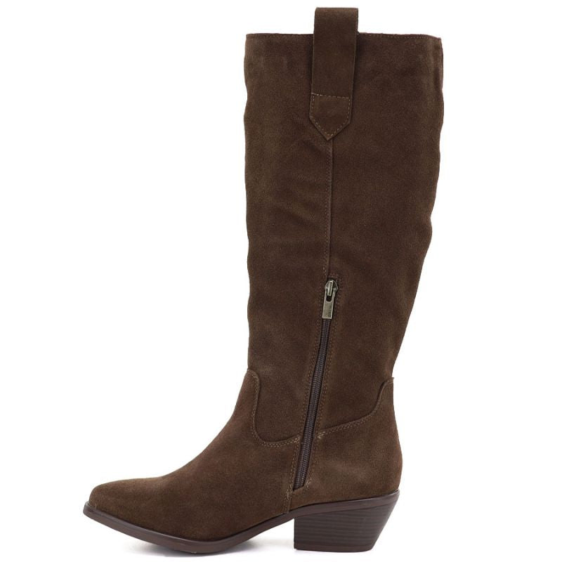 Women's leather cowboy boots chocolate Big Star UU274521