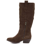 Women's leather cowboy boots chocolate Big Star UU274521