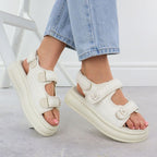 Women's cream platform sandals Potocki PY16337 Footwear Your Sports Performance