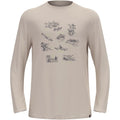 Men's ODLO Merino 200 Tourist T-Shirt Crew Neck l/s Long-Sleeve Shirt, Grey
