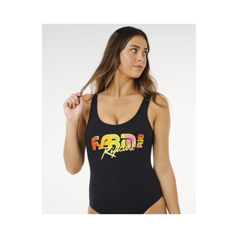 Women's RIP CURL Carioca Hi-Leg Revo One Piece swimsuit, multicolor