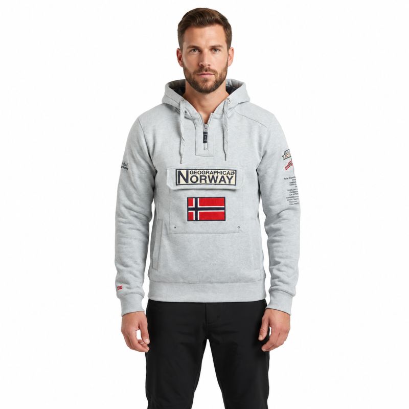 Men’s Sweatshirt Geographical Norway GYMCLASS BGREY DB GTX MEN 054 (WW2844H/GN-BLENDED GREY)