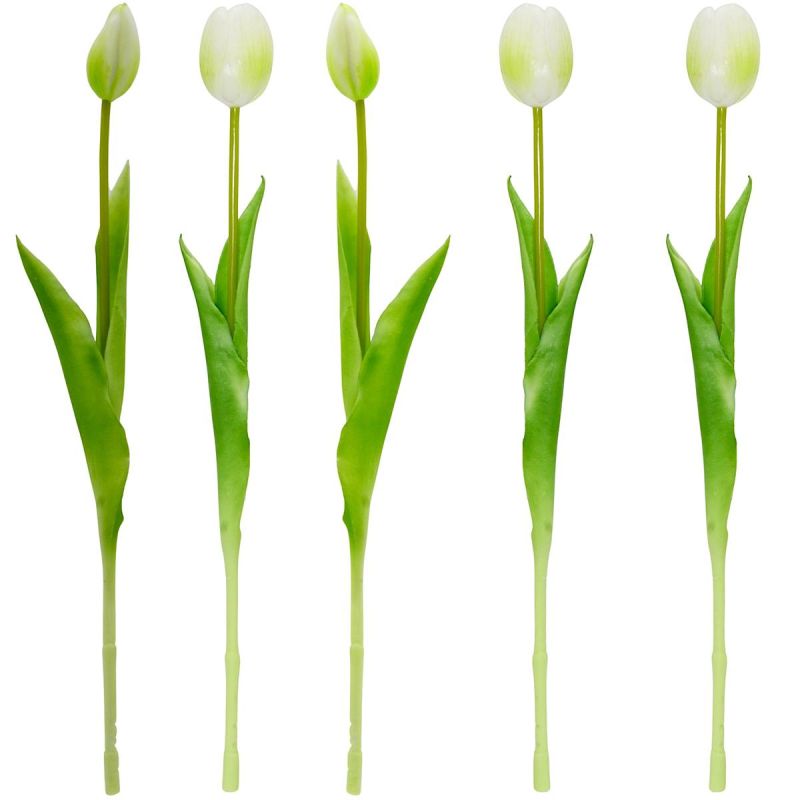 BOUQUET OF 5 WHITE TULIPS 39 CM LIFE-LIKE SPRING DECORATION Home and Garden/Equipment Your Sports Performance