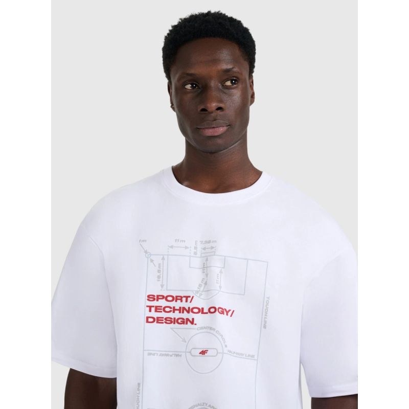 Men's oversized printed T-shirt 4F 4FRAW25TTSHM3257-10S 4f