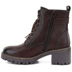 Brown Women’s Leather Block-Heel Ankle Boots M.Daszyński OL77-3