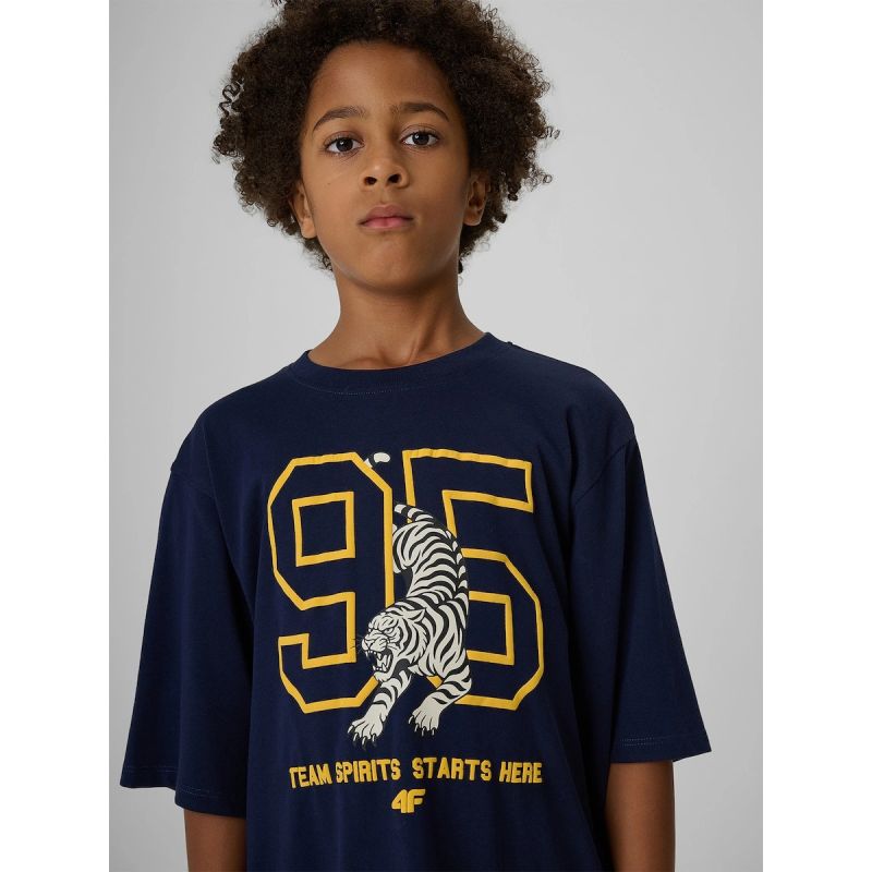 Boys’ Loose-Fit Printed T-Shirt 4F 4FJRAW26TTSHM4528-31S