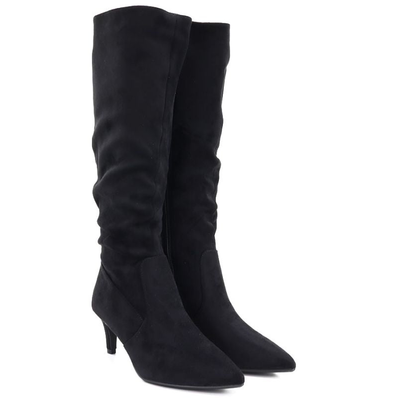Sergio Leone KZ-28 Black Suede Insulated Low Heel Boots