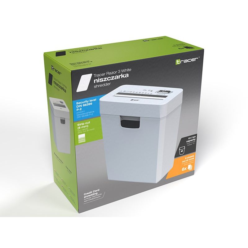 TRACER RAZOR 3 WHITE SHREDDER Urządzenia biurowe/Niszczarki Your Sports Performance