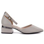 Women's beige block heel pumps with strap Vinceza 62278 Vinceza