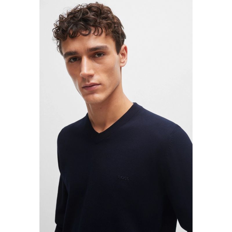 BOSS Pacello-L BLU V-Neck Sweater (50506042-404) Boss