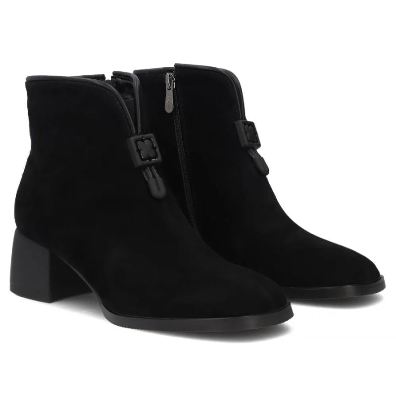 Black women’s leather block-heel ankle boots Filippo DBT8200