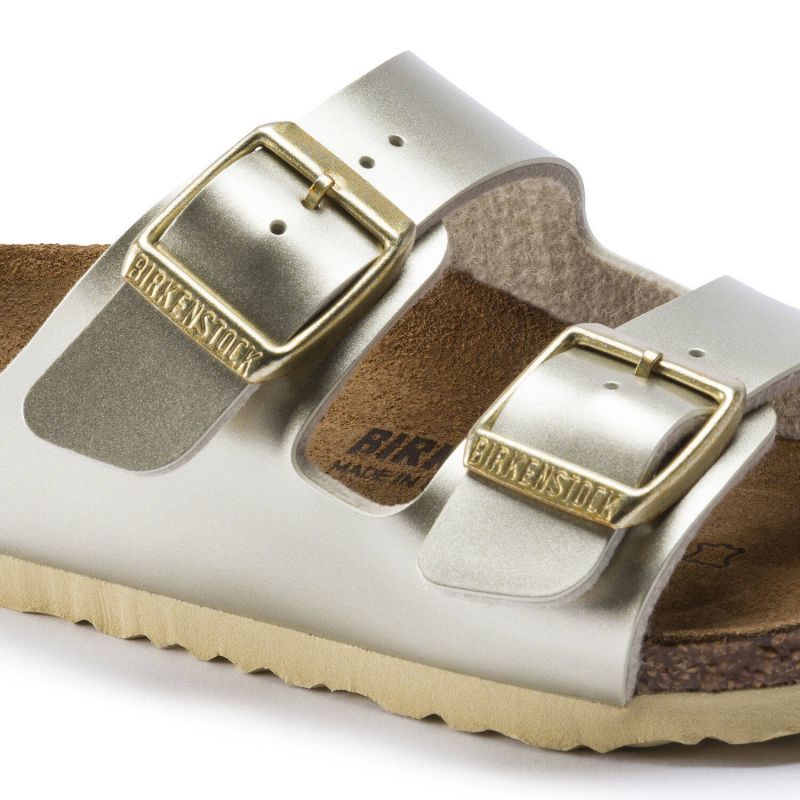 Birkenstock Arizona Kids Birko-Flor Electric Metallic Gold Narrow Girls' Flip-Flops (1014841) Footwear/Lifestyle/Brinkenstock/Klapki/chodaki Birkenstock