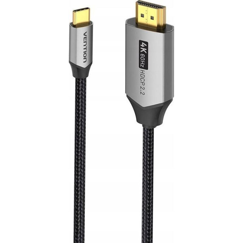 USB-C to HDMI Vention 4K@60Hz Braided Cable 2m Gray Kable i adaptery/Kable HDMI Your Sports Performance