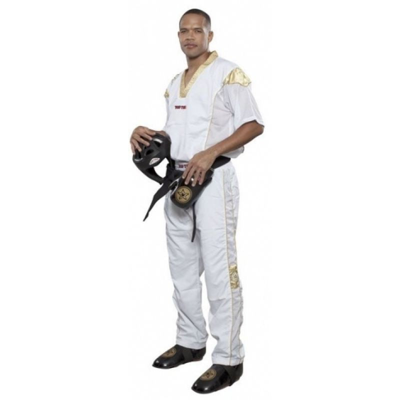 TOP TEN STAR COLLECTION kickboxing outfit white and gold In preparation Your Sports Performance
