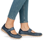 Rieker N4299-14 women's comfortable velcro shoes, openwork, blue To be categorized Your Sports Performance