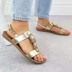 Women's flat sandals with decoration, melissa gold, Filippo DS6882 Footwear Your Sports Performance