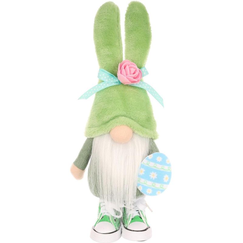 Gnome Bunny 25cm Green in sneakers Spring decoration Home and Garden/Equipment Your Sports Performance