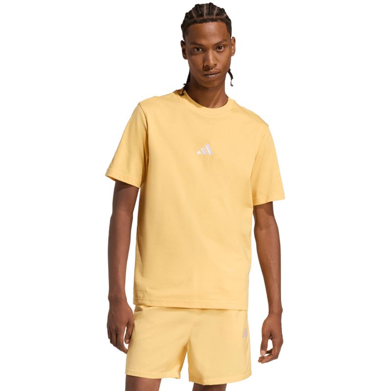 adidas Essentials Small Logo Single Jersey Men's T-Shirt, Yellow KT0561