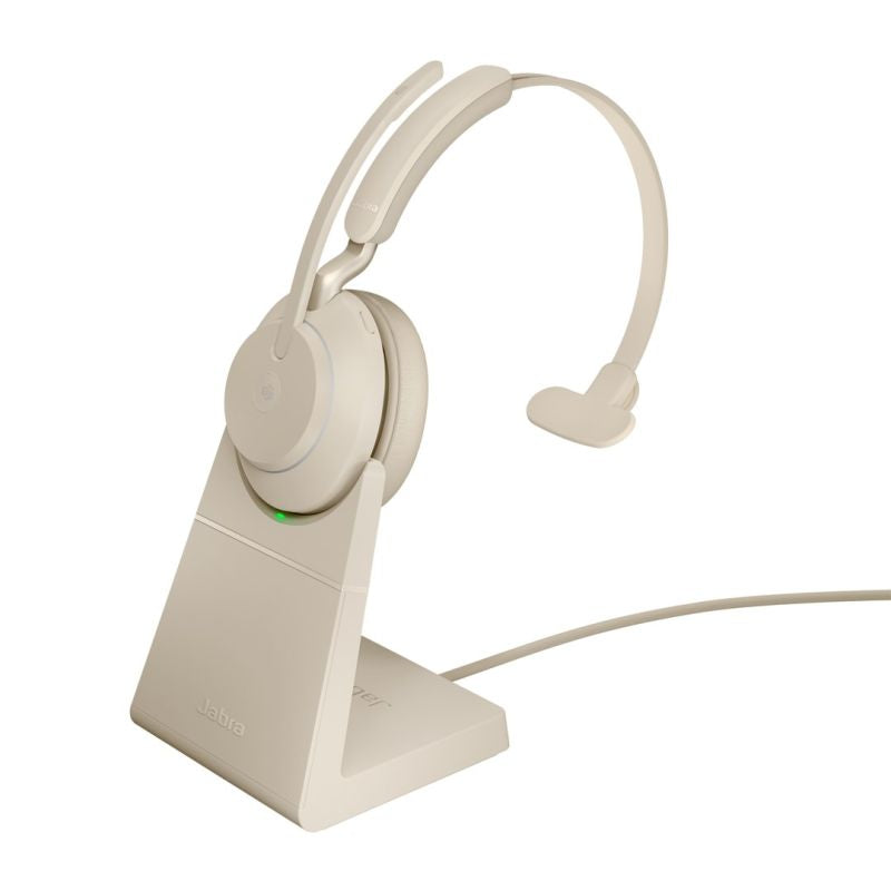 Jabra Evolve2 65 MS Mono Link380c Wireless Over-Ear Headphones, Beige + Stand In preparation Your Sports Performance