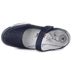 Women's leather openwork shoes with Velcro, navy blue Jezzi 9763 To be categorized Your Sports Performance