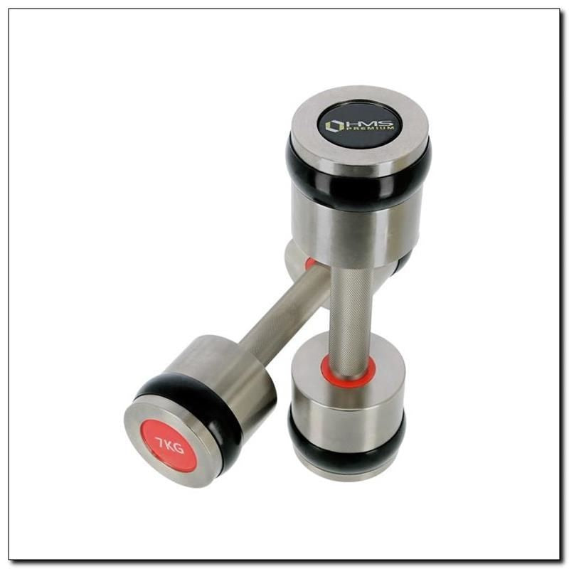 Chrome dumbbells 2x7kg silicone elements HMS HH07 In preparation Your Sports Performance