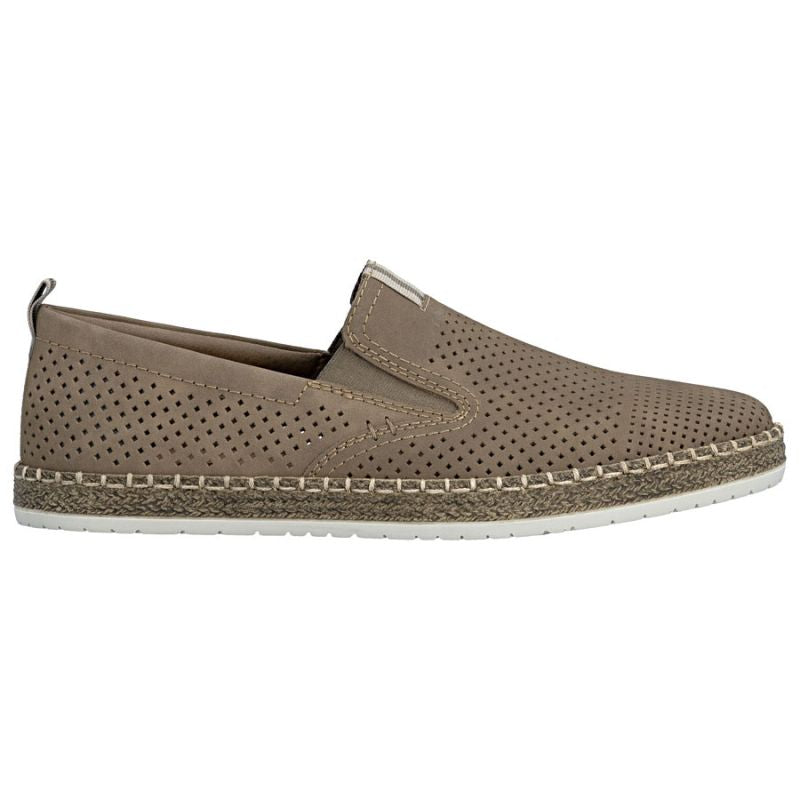 Men's brown leather moccasins, openwork, comfortable, Rieker B5286-25 Rieker